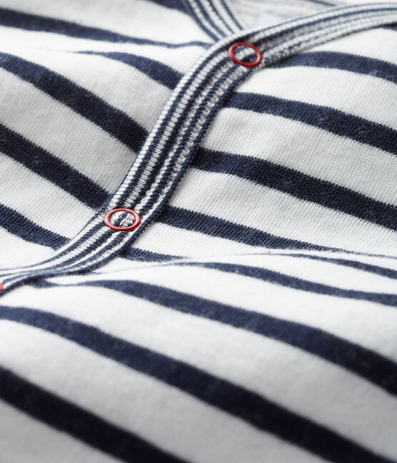 Baby Boys' Footless Tube Knit Sleepsuit MARSHMALLOW white/SMOKING CN blue