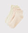Set of 2 pairs of socks for girls MARSHMALLOW white/MINOIS pink