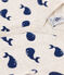 Babies' Cotton Navy Whale Playsuit MONTELIMAR beige/MEDIEVAL blue