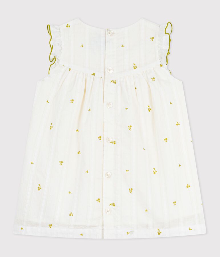 Babies' sleeveless floral print cotton dress green/green