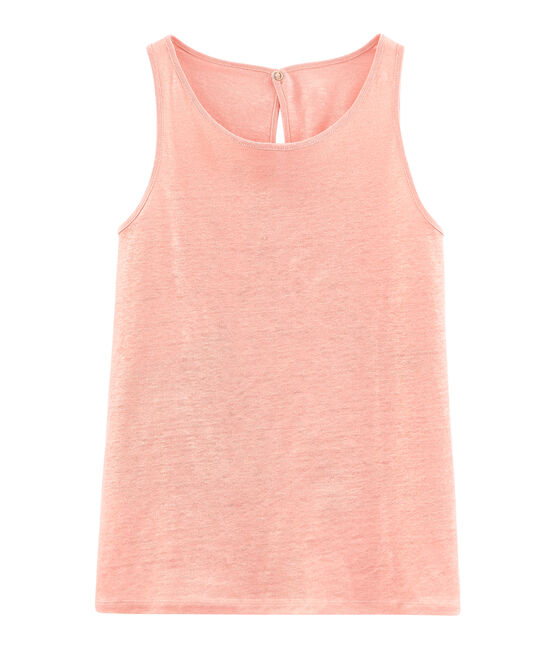 Women's iridescent linen sleeveless top ROSAKO pink/COPPER pink