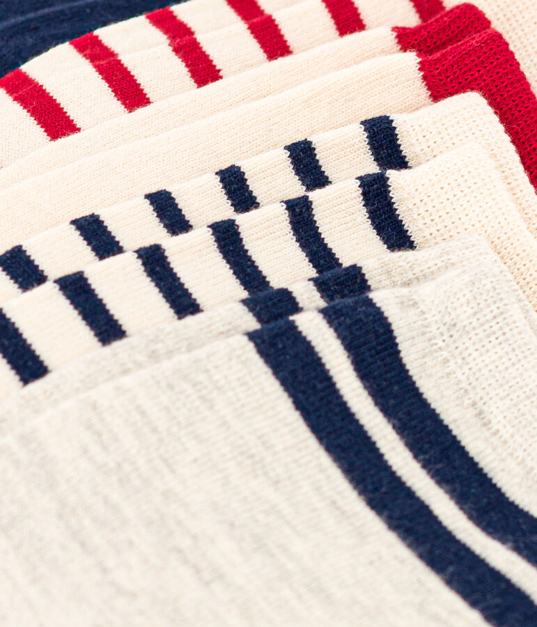 Children's Unisex Blue White Red Socks - 5-Pack multicolor