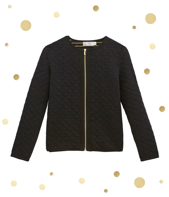 women's quilted cardigan NOIR black/DORE yellow