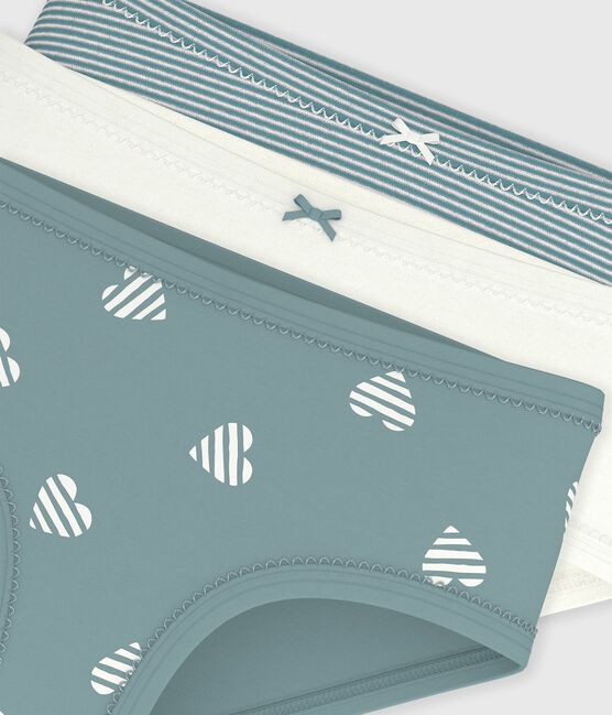 Pack of children's high-waisted heart-print cotton pants variante 1