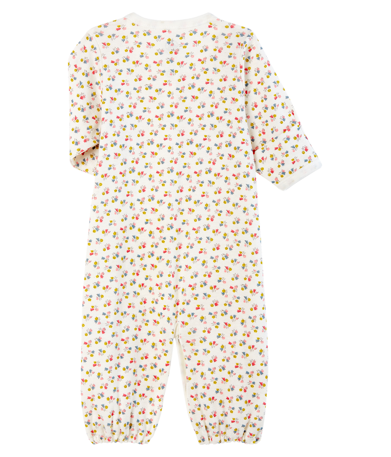 Babies' Ribbed Jumpsuit/Sleeping Bag white/multicolor