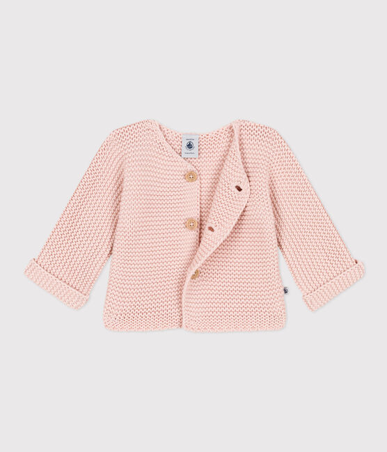 Babies' Moss Stitch Knit Cardigan SALINE pink
