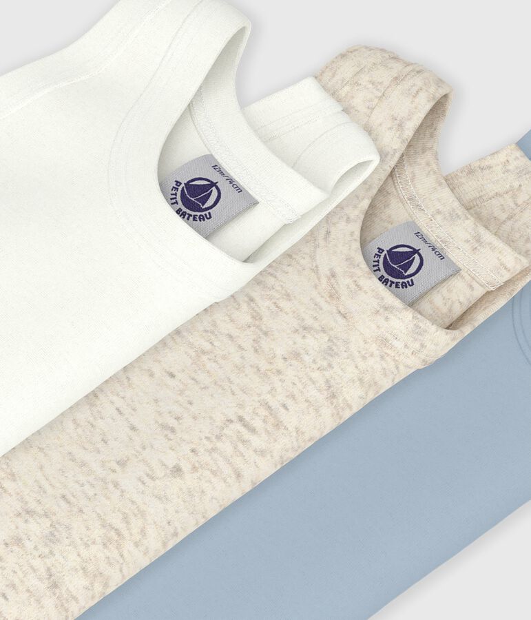 Babies' sleeveless plain cotton bodysuits - 3-Pack multicolor