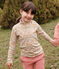 Girls' cotton rollneck top AVALANCHE /CUIVRE /MULTICO