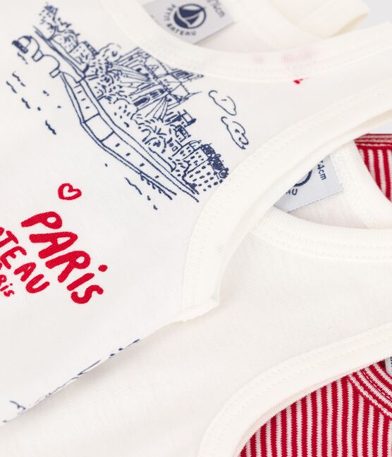 Babies' Paris-Themed Sleeveless Cotton Bodysuits - 3-Pack variante 1