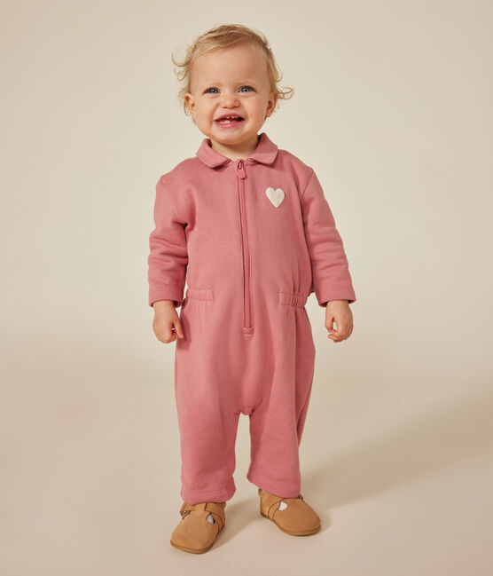 Babies' fleece jumpsuit ROSEWOOD pink
