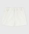 Babies' plain cotton shorts MARSHMALLOW white