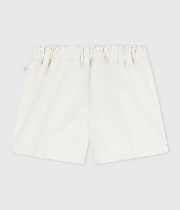 Babies' plain cotton shorts white
