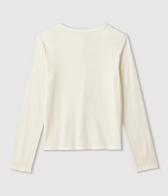 Women's Plain Linen and Cotton Blend Cardigan MARSHMALLOW white