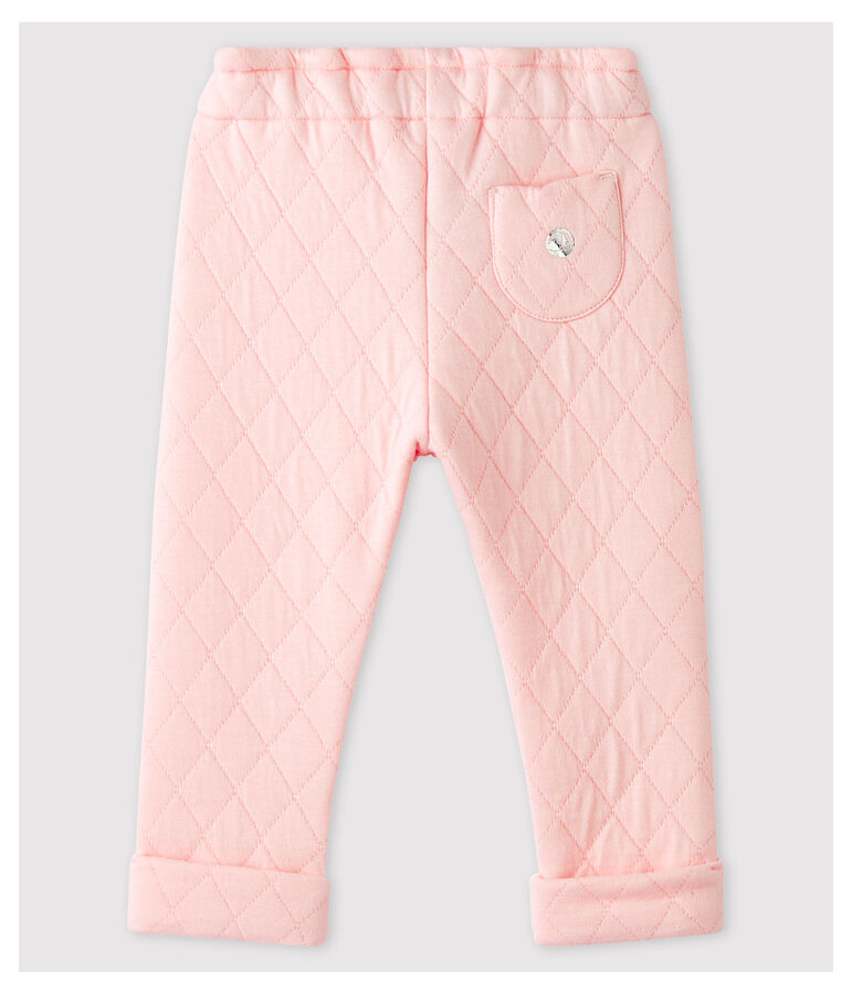 Baby Girls' Quilted Tube-Knit Trousers pink