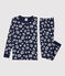 Boys' Snugfit Star Print Pyjamas SMOKING blue/MARSHMALLOW white