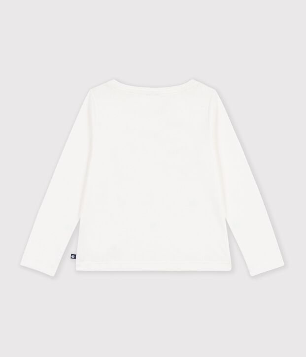 Children's long-sleeved heart-patterned T-shirt white