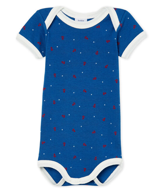 Baby Boys' Short-Sleeved Bodysuit MARSHMALLOW white/MULTICO white