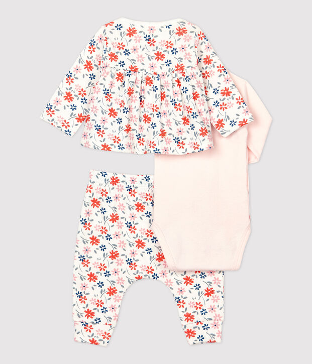 Baby Girls' Floral Organic Cotton Clothing - 3-Pack white/multicolor