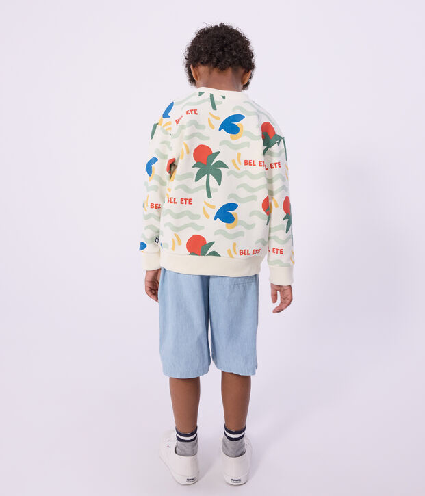 Children's printed cotton sweatshirt Ecru/multicolor
