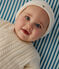 Newborn babies' terry velour bonnet MARSHMALLOW white