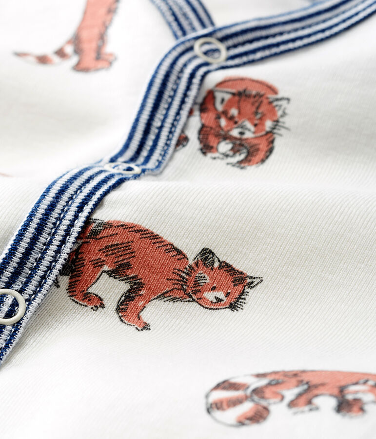 Baby Boys' Footless Ribbed Sleepsuit MARSHMALLOW white/MULTICO CN