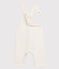 Babies' Long Quilted Tube-Knit Dungarees MONTELIMAR CHINE beige