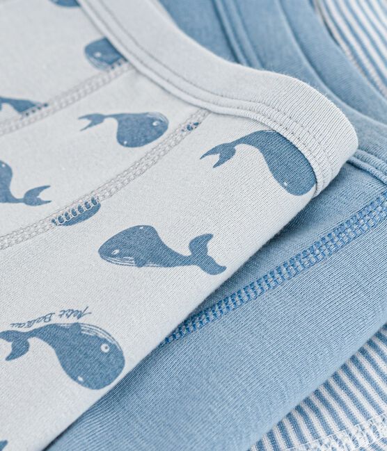 Pack of children's whale-print cotton boxers with covered waistbands variante 1