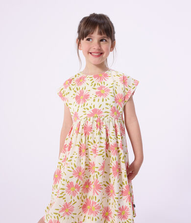 Children's short-sleeved floral cotton dress