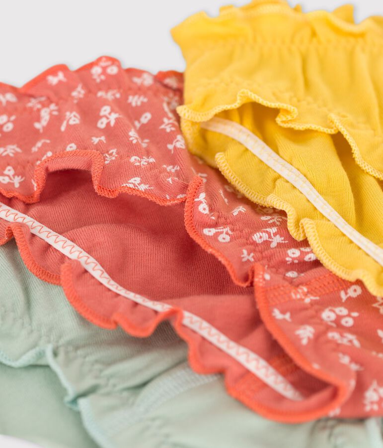 Girls' Floral Ruffled Cotton Briefs - 3-Pack multicolor
