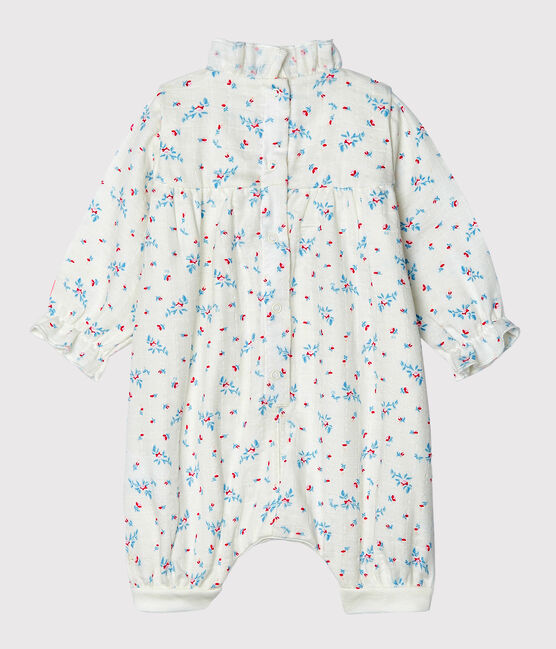 Baby Girls' Easy-Care Jumpsuit MARSHMALLOW white/MULTICO white
