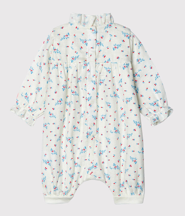 Baby Girls' Easy-Care Jumpsuit white/multicolor