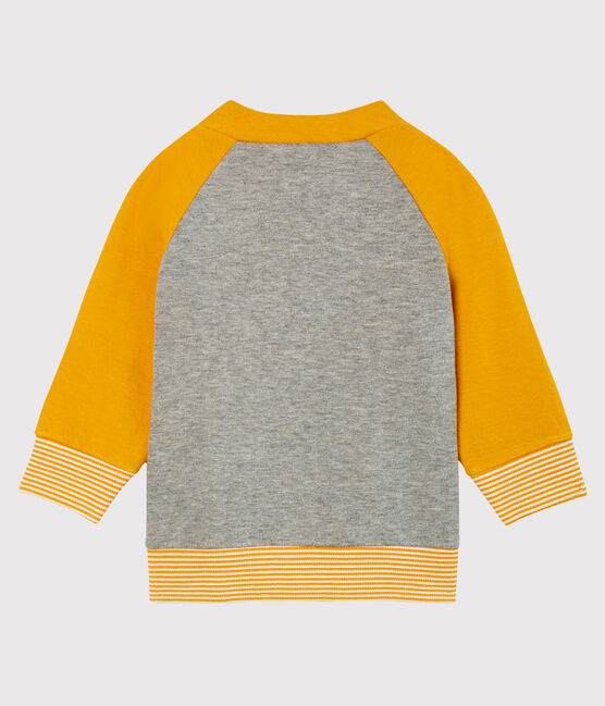 Baby Boys' Zip-Up Tube Knit Cardigan SUBWAY grey/BOUDOR yellow