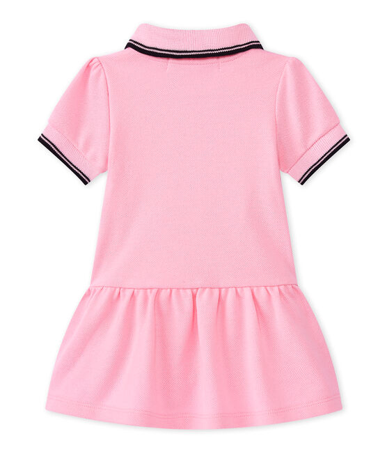 Baby girl's short-sleeved dress BABYLONE pink