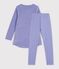 Children's velour nightdress and leggings purple/white