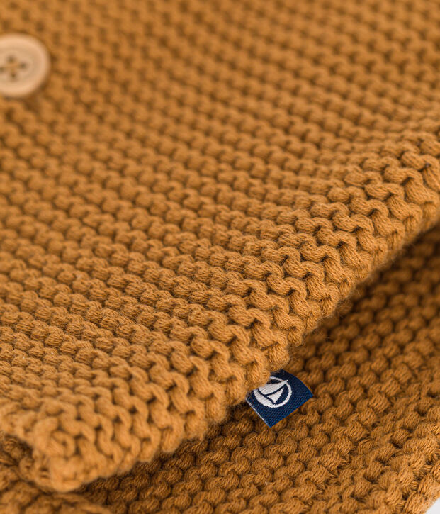 Babies' Moss Stitch Knit Cardigan brown