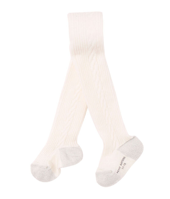 Girl's wool blend tights COQUILLE beige