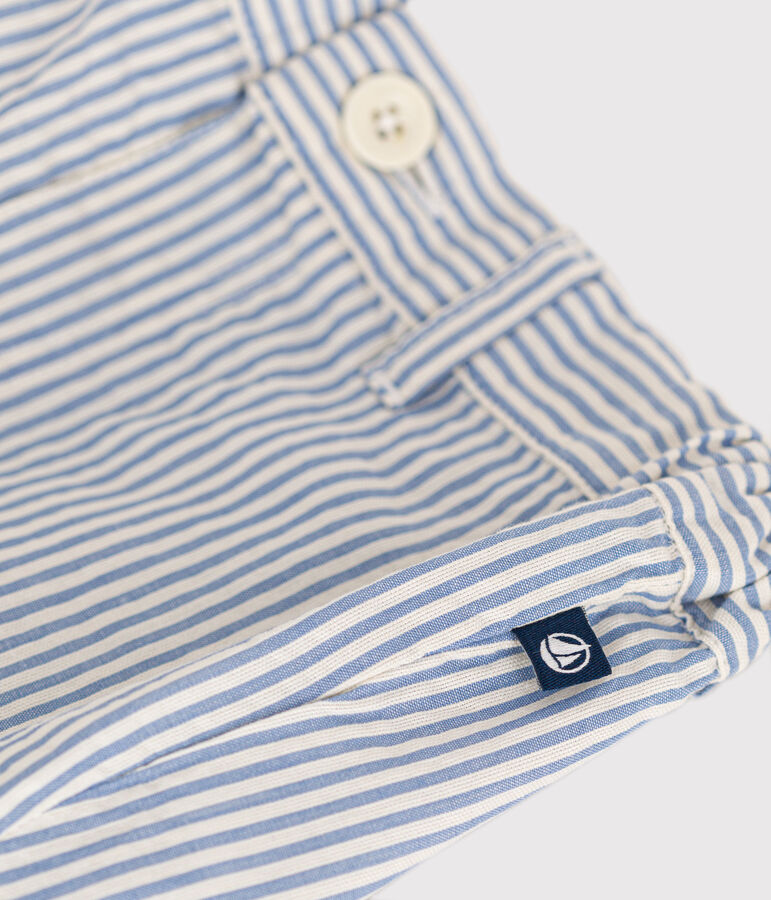 Babies' Seersucker Shorts GAULOISE /MARSHMALLOW