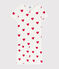 Girls' Heart Patterned Cotton Short Pyjamas MARSHMALLOW white/TERKUIT red