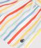 Babies' stripy swim shorts MARSHMALLOW white/MULTICO white