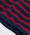 Children's stripy fleece-lined knitted snood blue/red