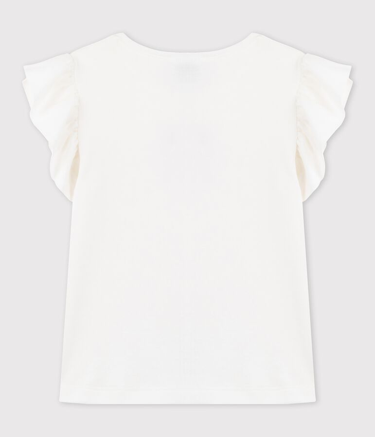 Girls' Short-Sleeved Cotton T-Shirt white