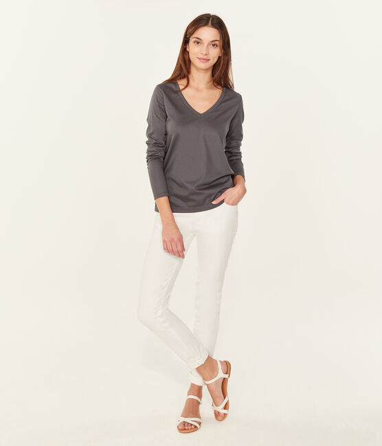 Women's long-sleeved sea island cotton t-shirt MAKI grey