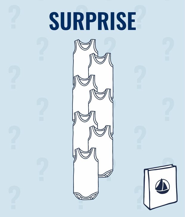 Baby boys' surprise collection of sleeveless bodysuits - 7-pack multicolor