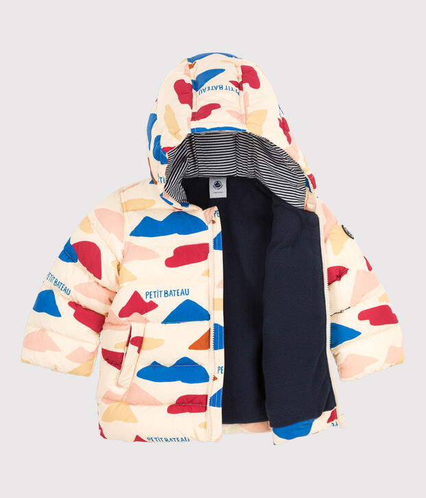 Babies' Recycled Patterned Parka Ecru/multicolor