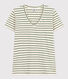 Women's The Straight V-Neck Striped Cotton T-Shirt