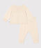 Babies' Wool/Cotton Knit 2-Piece Outfit AVALANCHE Ecru