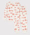 Boys' Fleece Pyjamas MARSHMALLOW white/BRANDY