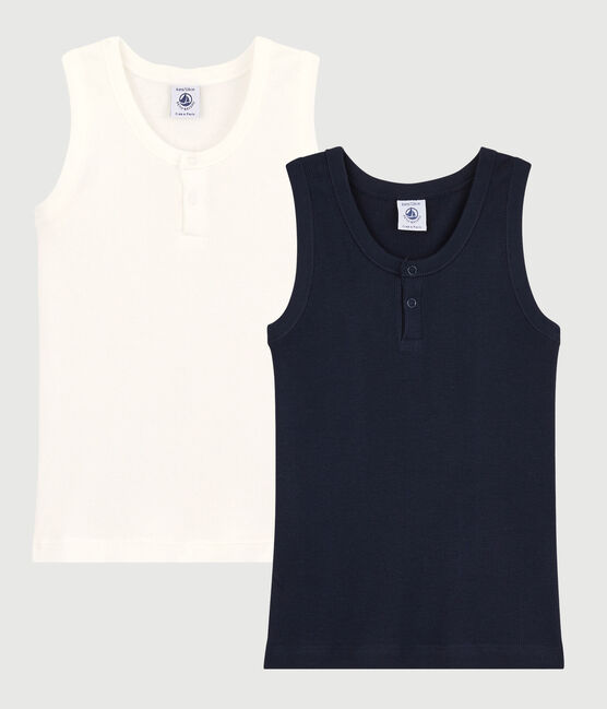 Boys' Ribbed Cotton Vests - 2-Pack variante 1