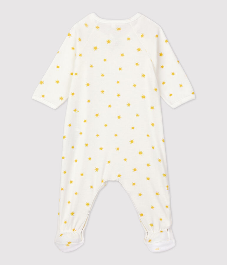 Babies' Organic Cotton Sleepsuit white/yellow