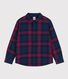 Boys' checked cotton flannel shirt